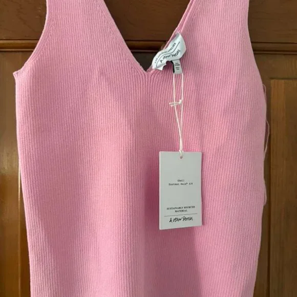 NWT & Other Stories knitted tank top in pink OR red SIZE S - Picture 6 of 7